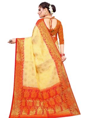 self design kanjivaram saree with blouse - 17552246 - Standard Image - 2