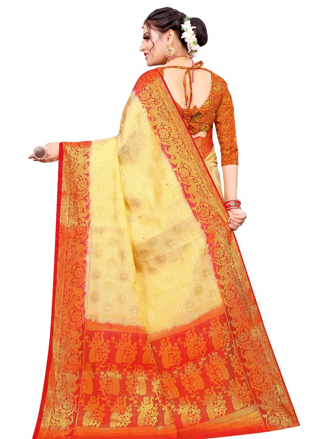self design kanjivaram saree with blouse - 17552246 - Zoom Image - 2