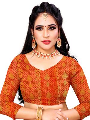 self design kanjivaram saree with blouse - 17552247 - Standard Image - 4