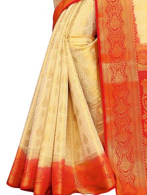 self design kanjivaram saree with blouse - 17552247 - Standard Image - 5