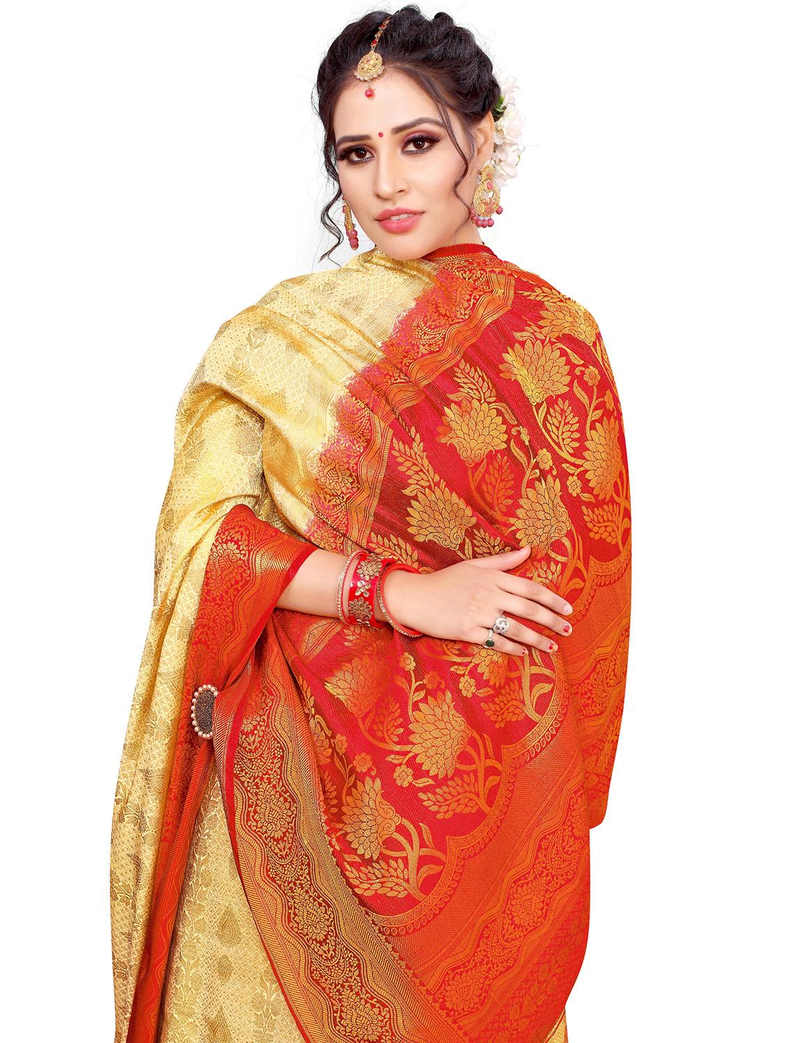 self design kanjivaram saree with blouse - 17552247 - Zoom Image - 3