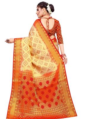 self design kanjivaram saree with blouse - 17552248 - Standard Image - 2