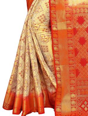 self design kanjivaram saree with blouse - 17552248 - Standard Image - 5