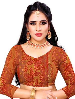 self design kanjivaram saree with blouse - 17552250 - Standard Image - 4