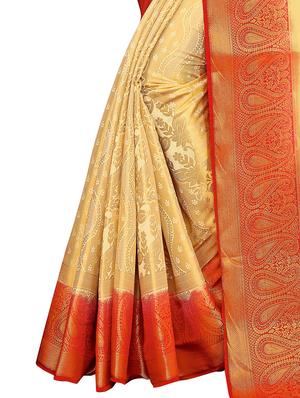 self design kanjivaram saree with blouse - 17552250 - Standard Image - 5