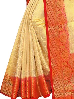 self design kanjivaram saree with blouse - 17552252 - Standard Image - 4