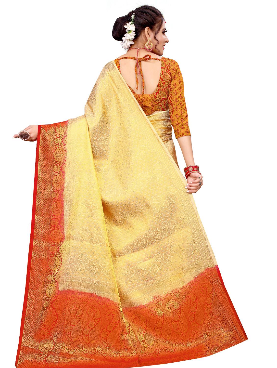 self design kanjivaram saree with blouse - 17552252 - Zoom Image - 2