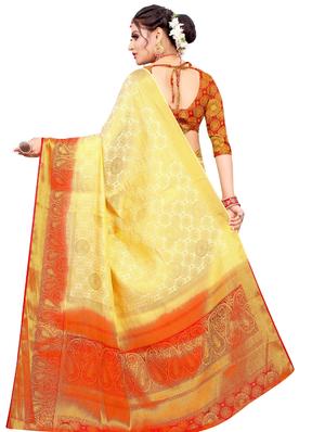 self design kanjivaram saree with blouse - 17552253 - Standard Image - 2