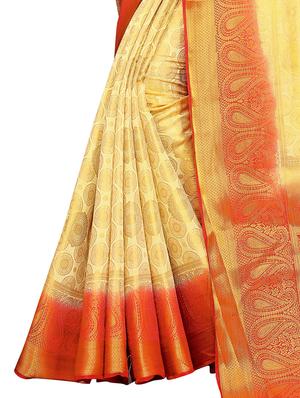 self design kanjivaram saree with blouse - 17552253 - Standard Image - 5