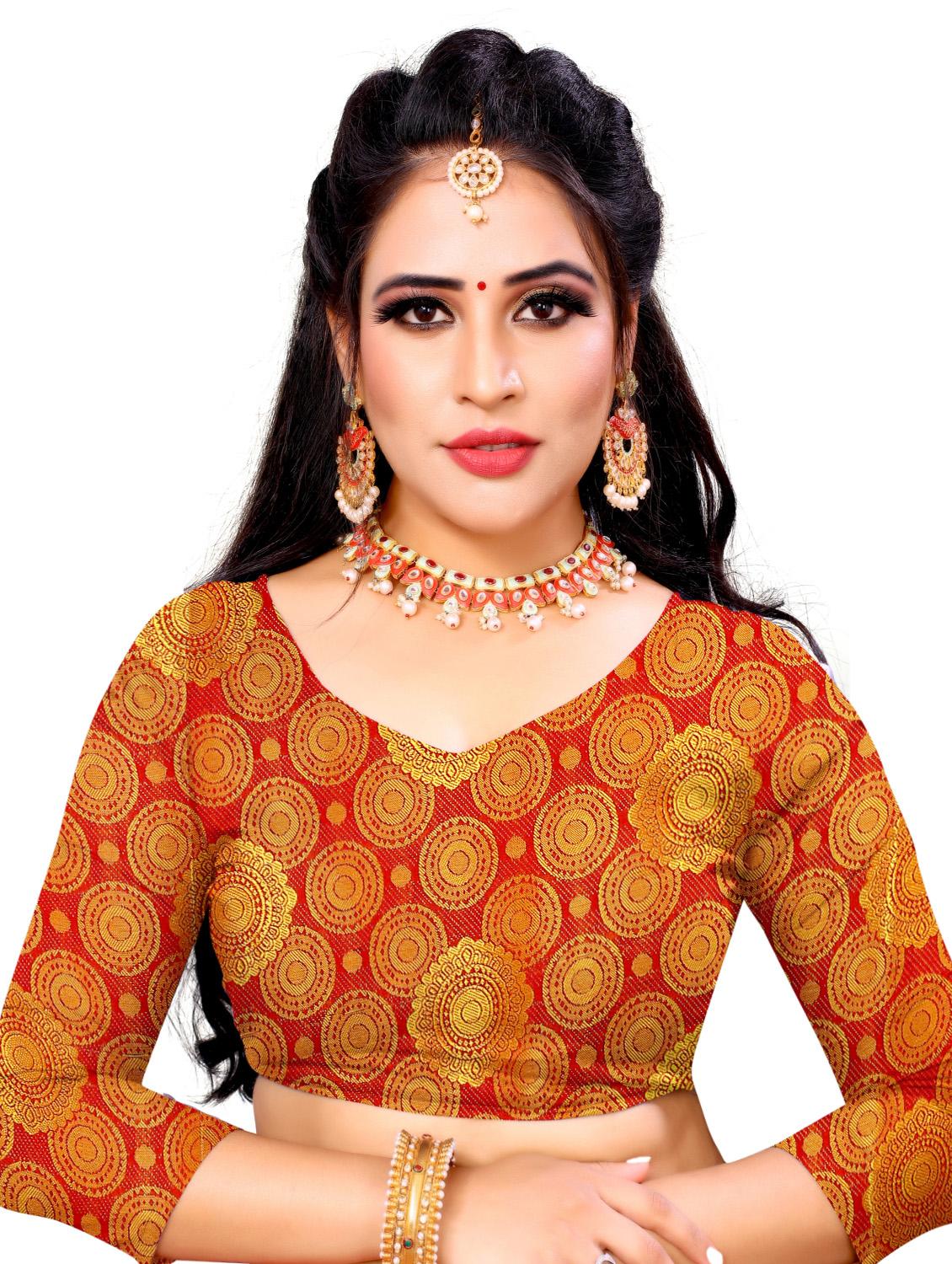 self design kanjivaram saree with blouse - 17552253 - Zoom Image - 3