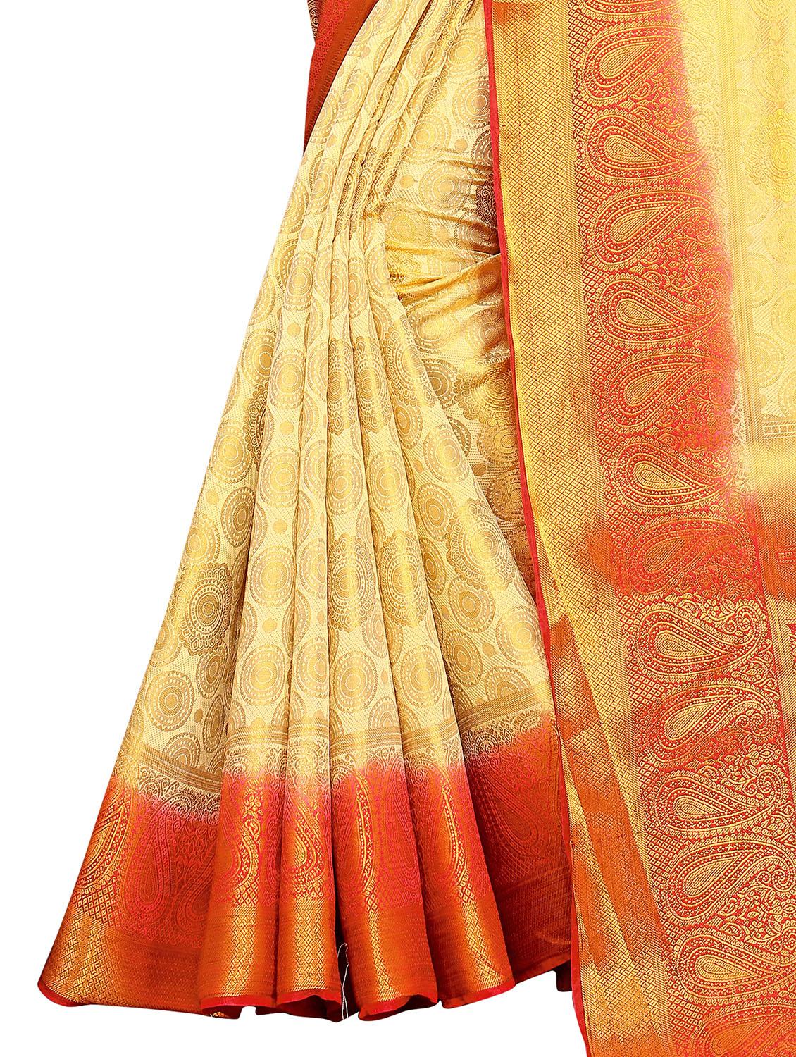 self design kanjivaram saree with blouse - 17552253 - Zoom Image - 5