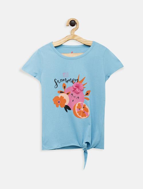 blue cotton regular top - 17552258 - Standard Image - 1