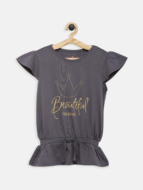 round neck printed top - 17552268 - Standard Image - 1
