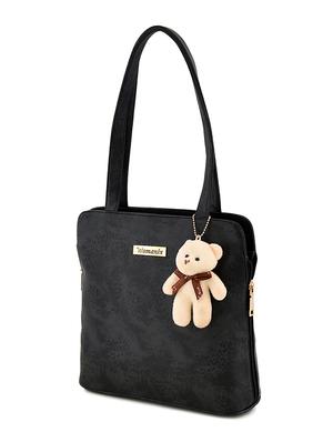 black leatherette (pu) regular handbag - 17552286 - Standard Image - 4