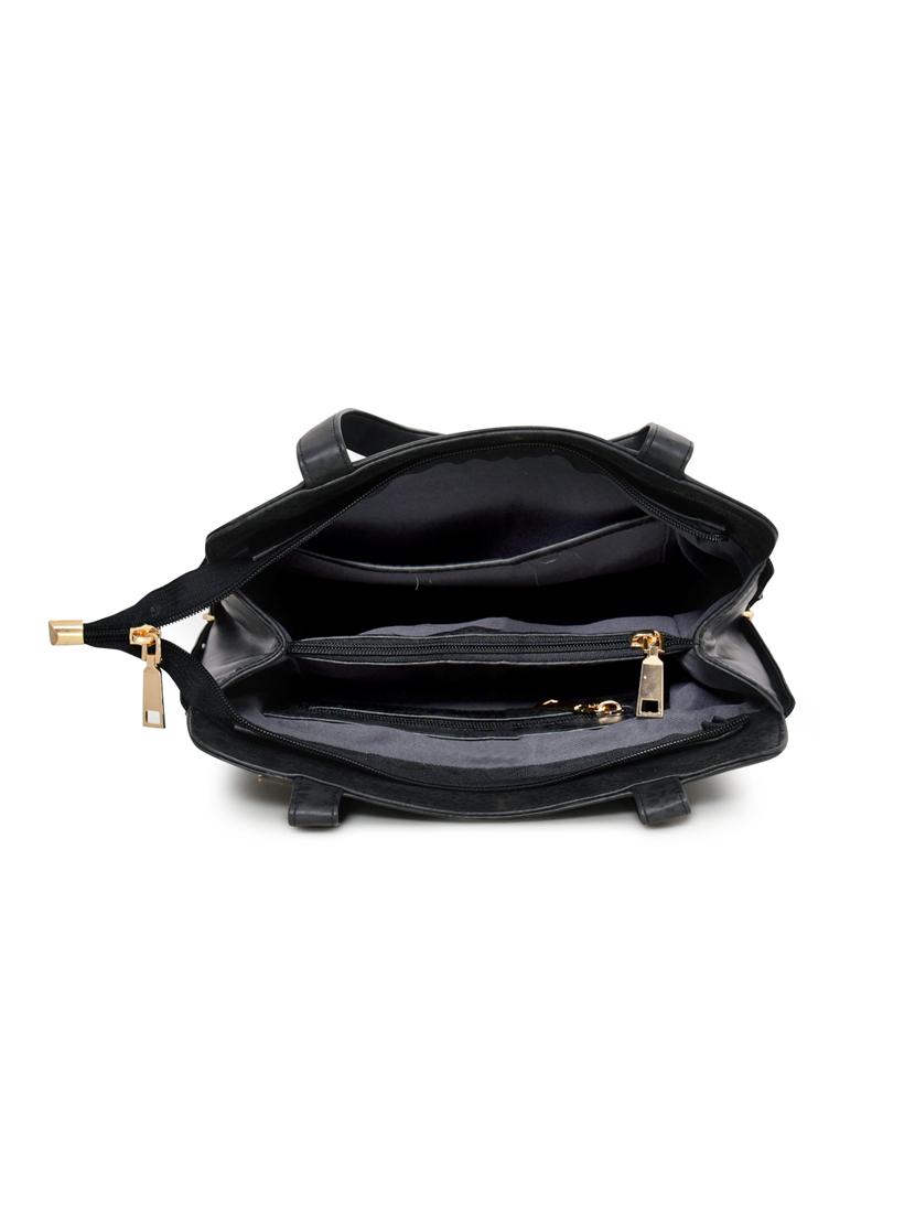 black leatherette (pu) regular handbag - 17552286 - Zoom Image - 3