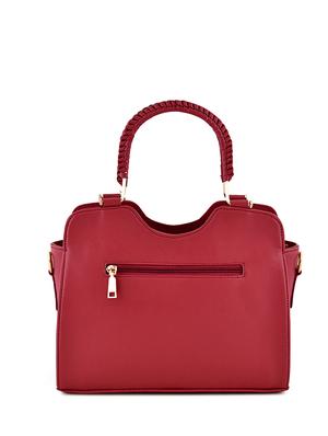 maroon leatherette (pu) regular handbag - 17552290 - Standard Image - 2