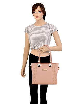 pink leatherette (pu) regular handbag - 17552294 - Standard Image - 5