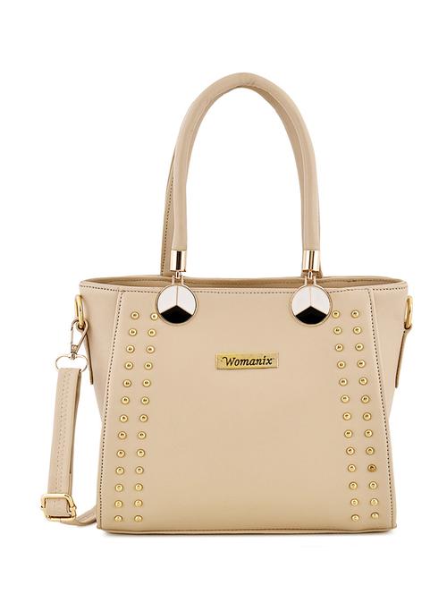 white leatherette (pu) regular handbag - 17552295 - Standard Image - 1