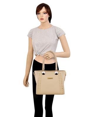 white leatherette (pu) regular handbag - 17552295 - Standard Image - 5