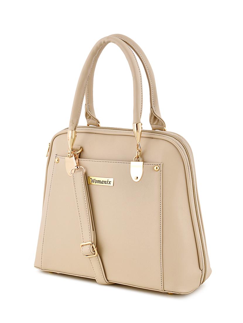 white leatherette (pu) regular handbag - 17552298 - Zoom Image - 4