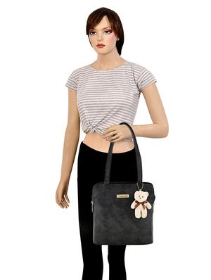 black leatherette (pu) regular handbag - 17552299 - Standard Image - 5