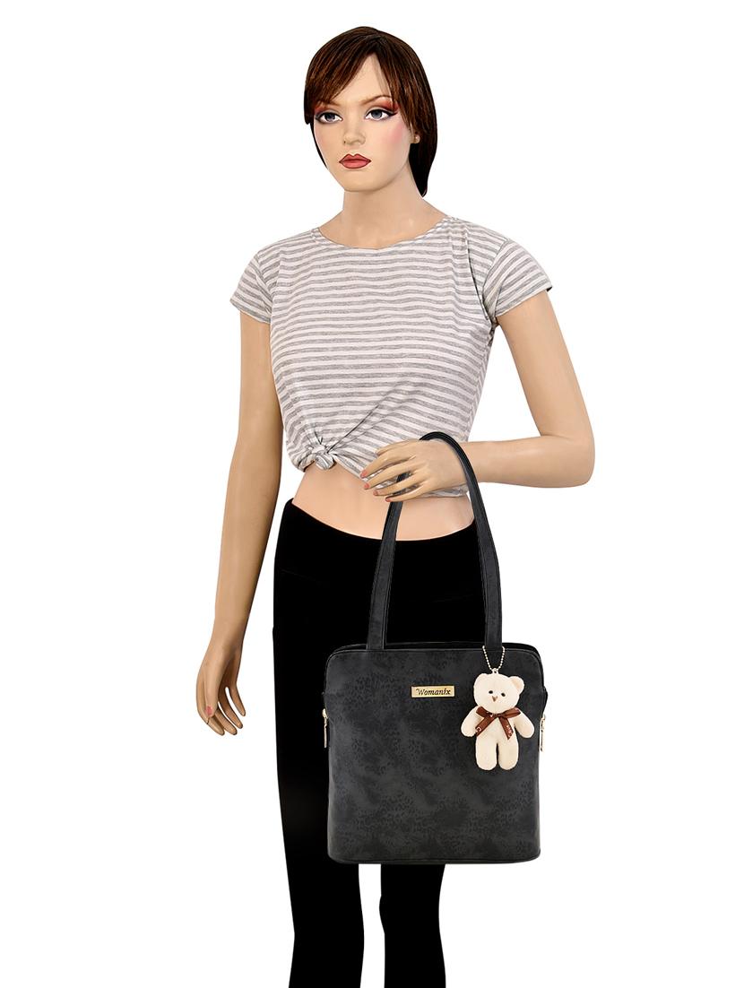 black leatherette (pu) regular handbag - 17552299 - Zoom Image - 5