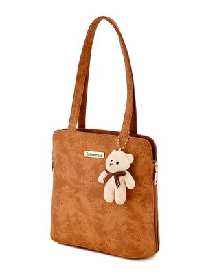 brown leatherette (pu) regular handbag - 17552300 - Standard Image - 4