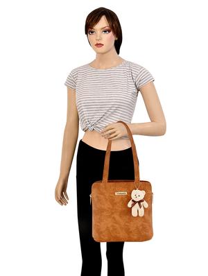 brown leatherette (pu) regular handbag - 17552300 - Standard Image - 5