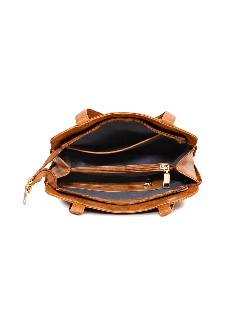 brown leatherette (pu) regular handbag - 17552300 - Zoom Image - 3