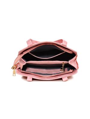 pink leatherette (pu) regular handbag - 17552301 - Standard Image - 3