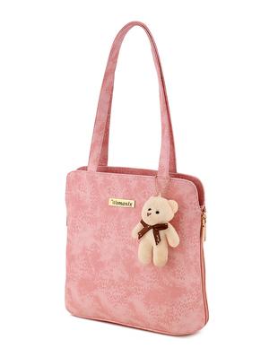 pink leatherette (pu) regular handbag - 17552301 - Standard Image - 4
