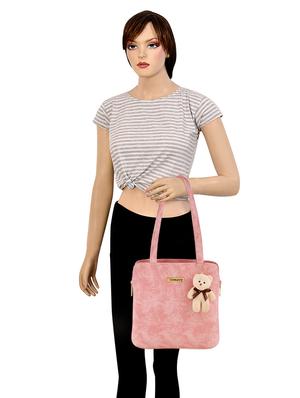 pink leatherette (pu) regular handbag - 17552301 - Standard Image - 5