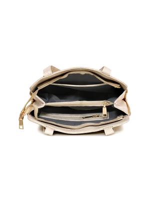 white leatherette (pu) regular handbag - 17552302 - Standard Image - 3