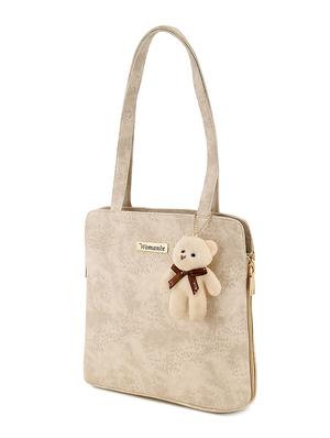 white leatherette (pu) regular handbag - 17552302 - Standard Image - 4