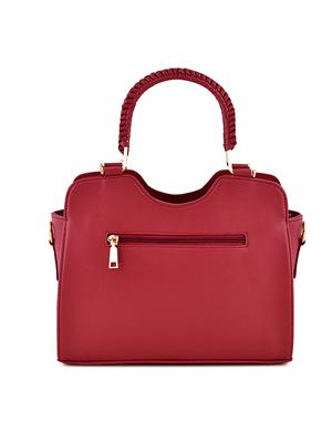 maroon leatherette (pu) regular handbag - 17552303 - Standard Image - 2