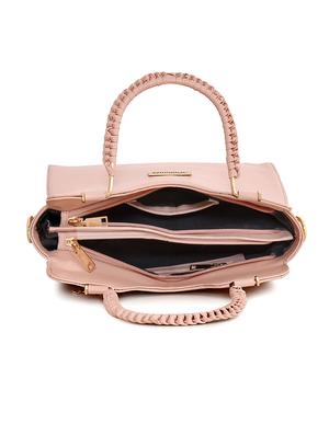 pink leatherette (pu) regular handbag - 17552304 - Standard Image - 3