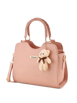 pink leatherette (pu) regular handbag - 17552304 - Standard Image - 4