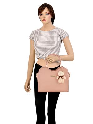 pink leatherette (pu) regular handbag - 17552304 - Standard Image - 5