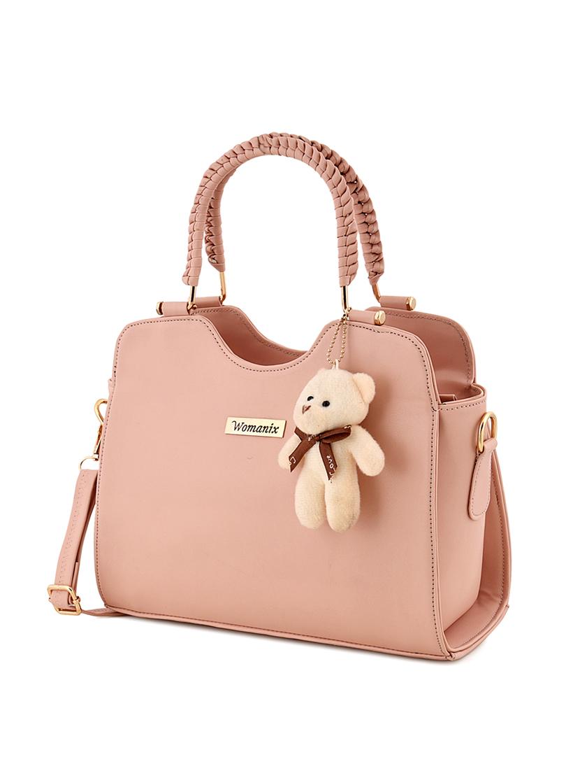 pink leatherette (pu) regular handbag - 17552304 - Zoom Image - 4
