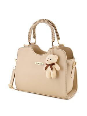 white leatherette (pu) regular handbag - 17552305 - Standard Image - 4