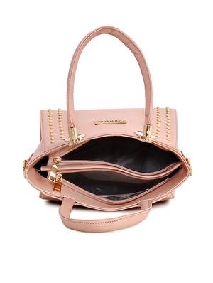 pink leatherette (pu) regular handbag - 17552307 - Standard Image - 3