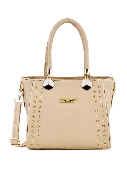 white leatherette (pu) regular handbag - 17552308 - Standard Image - 1