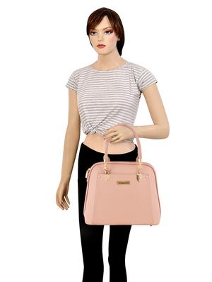 pink leatherette (pu) regular handbag - 17552310 - Standard Image - 5