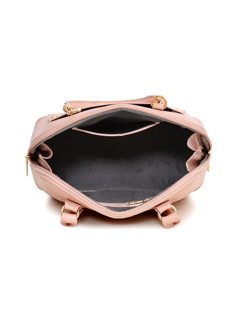 pink leatherette (pu) regular handbag - 17552310 - Zoom Image - 3