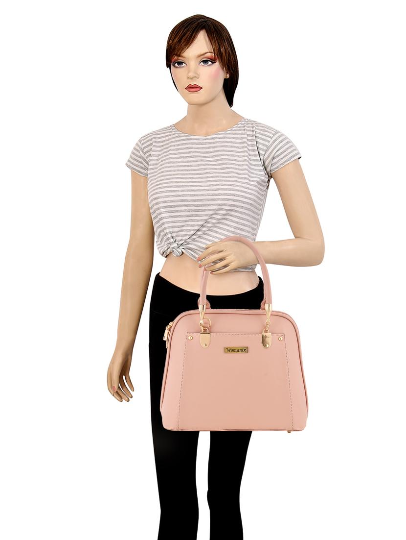 pink leatherette (pu) regular handbag - 17552310 - Zoom Image - 5