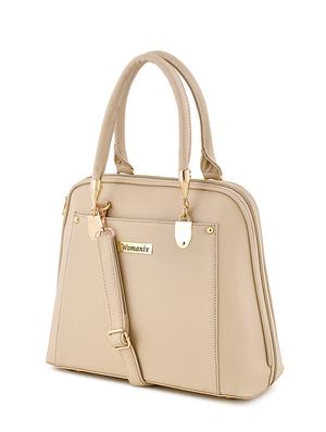 white leatherette (pu) regular handbag - 17552311 - Standard Image - 4