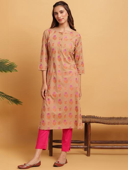 floral straight kurta - 17552450 - Standard Image - 1