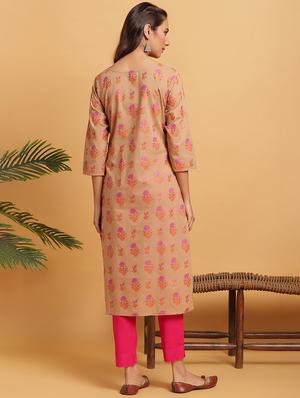 floral straight kurta - 17552450 - Standard Image - 4