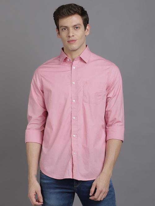 pink solid casual shirt - 17552451 - Standard Image - 1