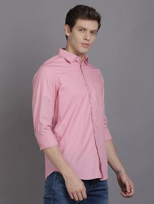 pink solid casual shirt - 17552451 - Standard Image - 2